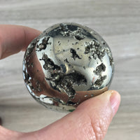 SUPERB Natural Pyrite Druzy Sphere - 2" - Hand Polished - *Vitality* - *Willpower* - *Confidence* - *Creativity* - Reiki Healing