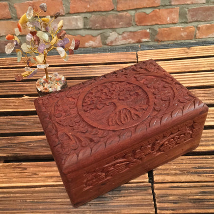 Handcarved Mangowood Boxes - Tree of Life - Triquetra - Ohm - Exquisite Designs - Excellent Craftsmanship