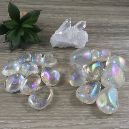 Angel | Rainbow Aura Quartz - 2 sizes to choose - Tumbled, Smooth, Polished - Aura Quartz - Angel Quartz - Reiki Healing