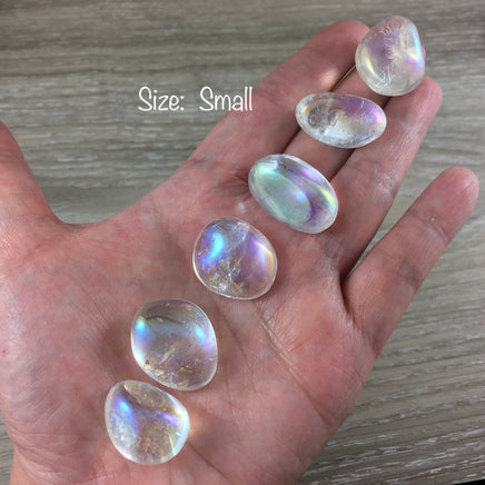 Angel | Rainbow Aura Quartz - 2 sizes to choose - Tumbled, Smooth, Polished - Aura Quartz - Angel Quartz - Reiki Healing