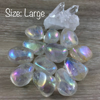 Angel | Rainbow Aura Quartz - 2 sizes to choose - Tumbled, Smooth, Polished - Aura Quartz - Angel Quartz - Reiki Healing