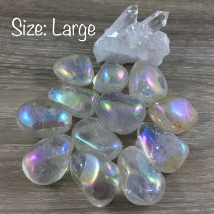 Angel | Rainbow Aura Quartz - 2 sizes to choose - Tumbled, Smooth, Polished - Aura Quartz - Angel Quartz - Reiki Healing