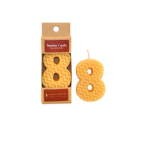 Number Candle - 100% Pure Beeswax Honey - ABSOLUTE BEST! - Handcrafted Western Canada - Bee Friendly - 4 to 5 hours Burn time