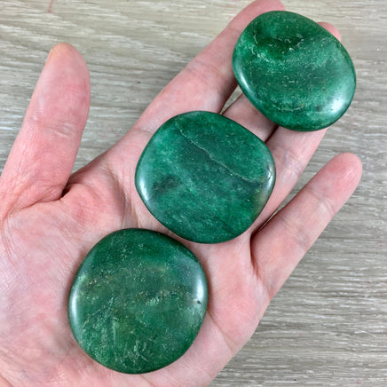 Green Fuchsite Palm Stone / Worry Stone, No Dyes, Natural, Polished - *Healer's Stone* - *Stone of Service* - Reiki Energy