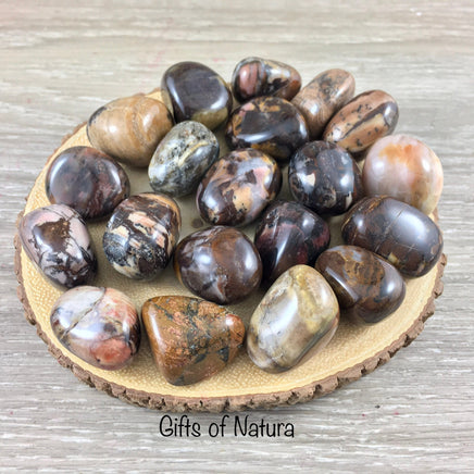 Bamboo Leaf Agate Tumbled Stone - Smooth, Polished, Natural, No Dyes - *Connect with Nature" - *Enjoy Life & Life* - Reiki Healing