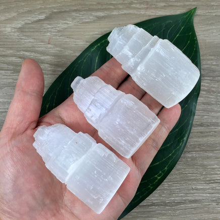 3 Pieces Clarification Set with Clear Quartz Point, Snow Quartz Geode, Selenite Tower - *Amplify Intentions* - *Cleansing*, *Healing*