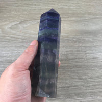 BIG!  6" Rainbow Fluorite Obelisk - Tall , Beautiful- Polished, Grid Crystal - *Mental Enhancement & Clarity* - *Decision-Making*