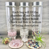Gemstone Chips for Crystal Infuser - Water Bottle - Crafts - Green Calcite, Hematite, Nephrite Jade, Rose Quartz - Natural, No Dyes
