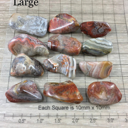Crazy Lace Agate - 2 sizes to choose - Tumbled, Natural, No Dyes - *OPTIMISM* - *Laughter Stone* - *Self-Confidence* - Reiki Healing