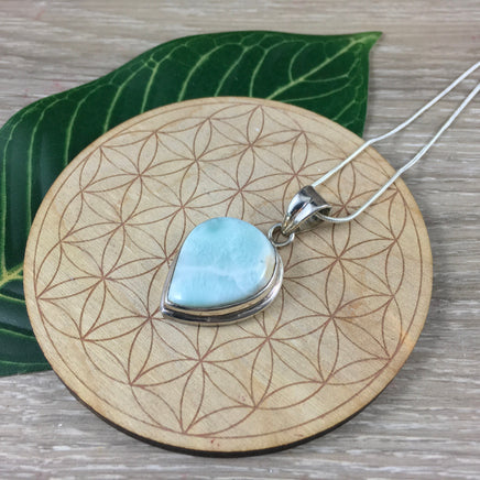 32cts Genuine Larimar Pendant - 925 Solid Sterling Silver - *Calming* - *Cooling* - *Soothing to Emotional Body*