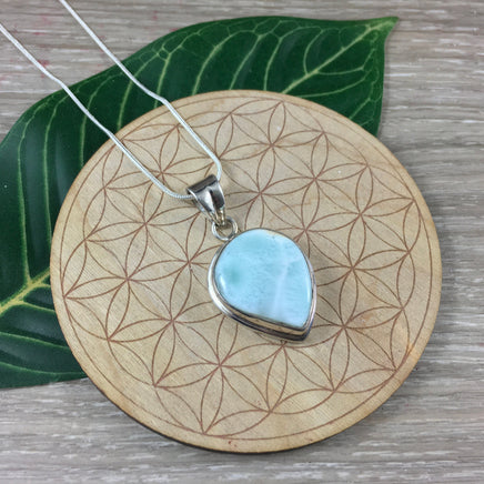 32cts Genuine Larimar Pendant - 925 Solid Sterling Silver - *Calming* - *Cooling* - *Soothing to Emotional Body*
