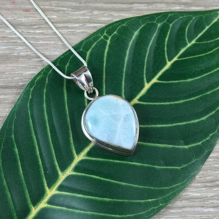 32cts Genuine Larimar Pendant - 925 Solid Sterling Silver - *Calming* - *Cooling* - *Soothing to Emotional Body*