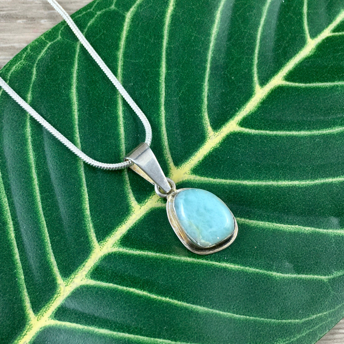 Lovely! Genuine Larimar and Green Amethyst Pendant - 925 Solid Sterling Silver - *Calming* - *Cooling* - shops *Soothing to Emotional Body*