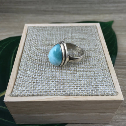 35.5cts Genuine Larimar RIng - Size 6 - 925 Solid Sterling Silver - *Calming* - *Cooling* - *Soothing to Emotional Body*