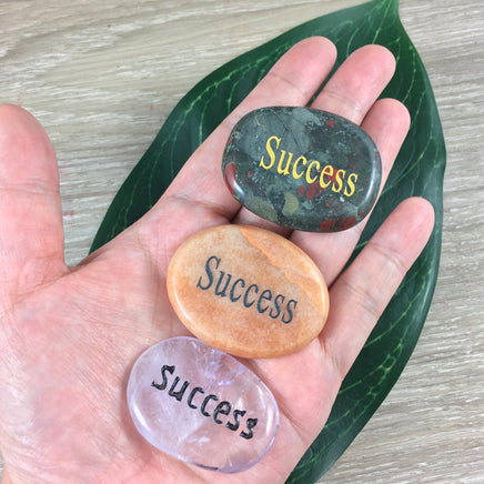 SUCCESS - Wish Stone | Positive Stone | Palm Stone| Worry Stone | - You Pick!  Smooth, Polished - "Empowerment", "Positivity"