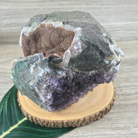 BIG 4.5" Beautiful & Chunky Amethyst Geode Stand - Sparkling Points - Multiple Ways Display - *CALMING* - Reiki Energy
