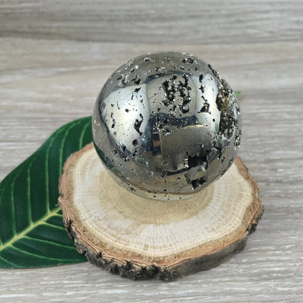 SUPERB Natural Pyrite Druzy Sphere - 2" - Hand Polished - *Vitality* - *Willpower* - *Confidence* - *Creativity* - Reiki Healing