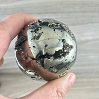 SUPERB Natural Pyrite Druzy Sphere - 2" - Hand Polished - *Vitality* - *Willpower* - *Confidence* - *Creativity* - Reiki Healing