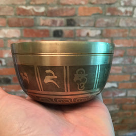 3.72" Genuine Handcrafted Tibetan Singing Bowl from Nepal (NOT CHINA!) - Includes Wooden Mallet - Beautiful Sound - Easy to Play!