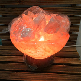 7" Bowl of Fire Salt Lamp - Himalayan Salt Crystal - Natural Air Ionizer - Excellent Natural Gift Choice!
