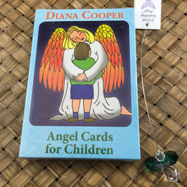 Angel Cards for Children + Hanging Angel Austrian Crystal Gift Set