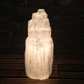Natural Selenite Mineral Tower Lamps with CSA approved cord - *Spiritual Activation* - *Spirit Guides & Angels* - Reiki Energy