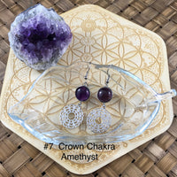 Genuine Gemstones Chakra Earrings - Hypo Allergenic - Muladhara, Svadhishthana, Manipura, Anahata, Vishuddha, Ajna, Sahasrara - Gift Wrapped