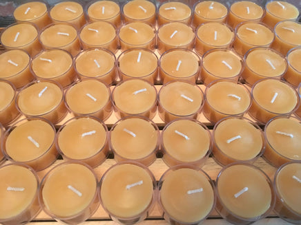 100% Pure Beeswax Honey Tea Light Candles - ABSOLUTE BEST! - Handcrafted Western Canada - Bee Friendly - 4 to 5 hours Burn time