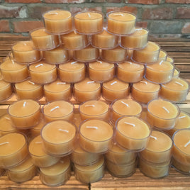 100% Pure Beeswax Honey Tea Light Candles - ABSOLUTE BEST! - Handcrafted Western Canada - Bee Friendly - 4 to 5 hours Burn time