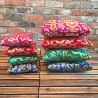 PREMIUM QUALITY Hand Stitched Tibetan Silk Cushions / Pillows - Made with Natural Wool - Complements Singing Bowls