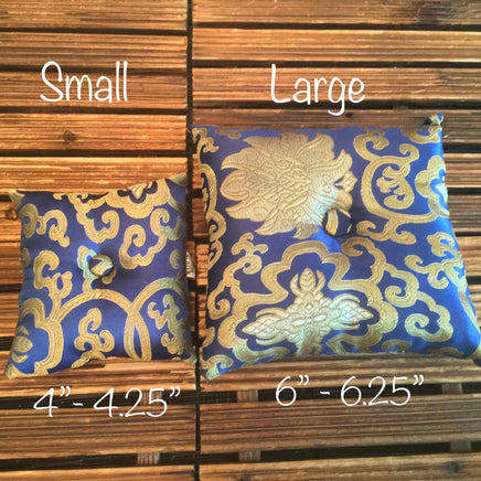 PREMIUM QUALITY Hand Stitched Tibetan Silk Cushions / Pillows - Made with Natural Wool - Complements Singing Bowls