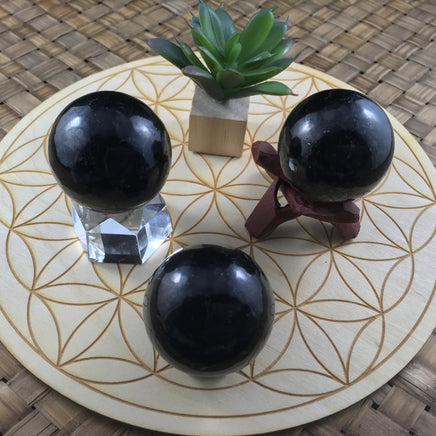 Shungite Sphere 1.5" - Smooth, Polished - *Cleansing & Purification* - *Infusion of Spiritual Light* - *Adherence to Truth"