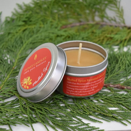 100% Pure Beeswax Honey Candles in a Tin Crafted with Essential Oils - 6 Scents to Choose from - Toxin Free Candles - Safe for Kids & Pets