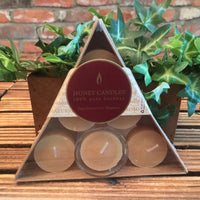 100% Pure Beeswax Honey Tea Light Candles Package - Handcrafted Western Canada - Bee Friendly - 4 to 5 hours Burn time