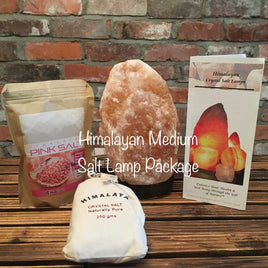 Himalayan Salt Lamp Package - Medium Salt Lamp (min 7.5 inches tall) - All wrapped up! Perfect Nature's Gift - Natural Air Ionizer