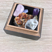 Genuine Wood Square Boxes -Fully Lined - Beautiful Designs - Crystals / Rocks / Jewelry Storage