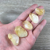 Citrine (2 sizes to choose) - Tumbled, Smooth - *Personal Will* - *Abundance* - *Manifestation* - Reiki Energy