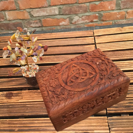 Handcarved Mangowood Boxes - Tree of Life - Triquetra - Ohm - Exquisite Designs - Excellent Craftsmanship