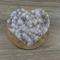 SUPERB!  2.75" Handcarved Agate Druzy Heart - SPARKLING CRYSTALS - Puffy - Super Soothing