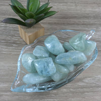 Aquamarine - Natural, No Dyes, Tumbled, Smooth - *Soothing* - *Enhance Communication* - *Truth* - Throat Chakra, Reiki Energy