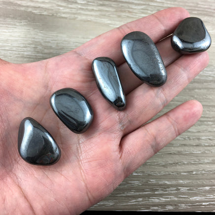 Hematite - Natural, Tumbled, Smooth - 0.75"-1" - *GROUNDING* - *MANIFESTATION* - *Self-Forgiveness" - Reiki Energy