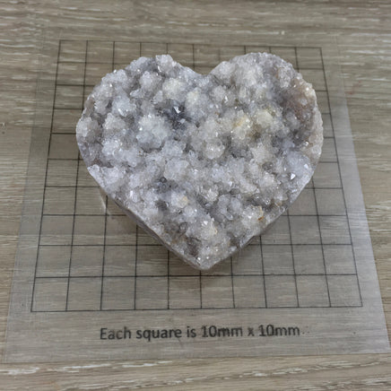 SUPERB!  2.75" Handcarved Agate Druzy Heart - SPARKLING CRYSTALS - Puffy - Super Soothing