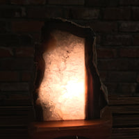 6.5" High PREMIUM QUALITY Agate Geode Lamp with Crystallized Clear Quartz - Comes with CSA approved cord & Light bulb