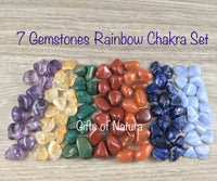 7 Gemstones Rainbow Charka Set - Polished, Smooth, Simply Divine!  Comes with Velvet Bag
