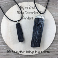 Small Black Tourmaline Pendant  - Natural, Electroplated - FREE CORD! - *Repels Negativity* - *Protection* - Reiki Energy