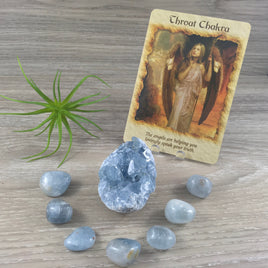 Celestite Tumbled Crystal -*SERENITY* - *ANGELIC COMMUNICATION* - Reiki Healing - Throat Chakra