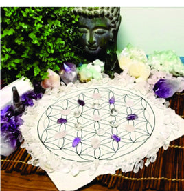 Flower of Life Crystal Grid Set - 20 PREMIUM gemstones - LOVE - Reiki Healing