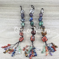 7 Genuine Gemstones Hanging Decoration - Great Gift! - Exquisitely Hand Knotted - *Yoga* - *Car* - *Meditation Room* - Reiki Energy