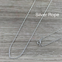 Chains - Pick from Cotton Cord, Stainless Steel, Sterling Silver Plated - Assorted Sizes