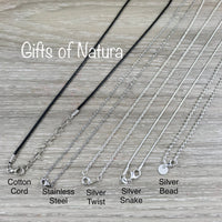 Chains - Pick from Cotton Cord, Stainless Steel, Sterling Silver Plated - Assorted Sizes